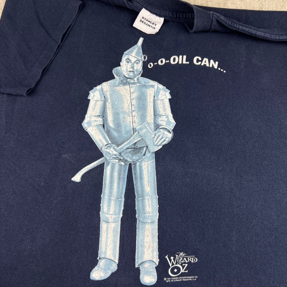 Vintage 90s Wizard of Oz‎ Tin Man Graphic T Shirt Men's Medium Stanley Desantis